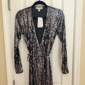 Michael Kors Sequin Wrap Dress